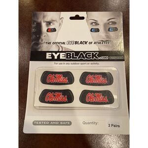 2 Pair Ole Miss Rebels Block Logo eye black Football Uniform New NCAA Fan‎ Gear